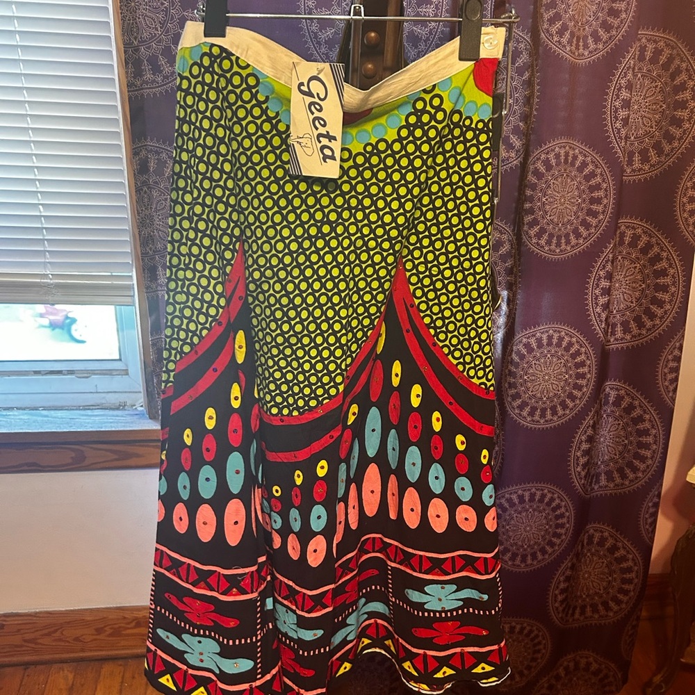 Vintage Geeta India Cotton Skirt OS NWT